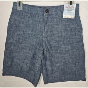 NWT Cat & Jack Boys Blue Flat Front Stretch Shorts Adjustable Waist Sz 7 Kidcore